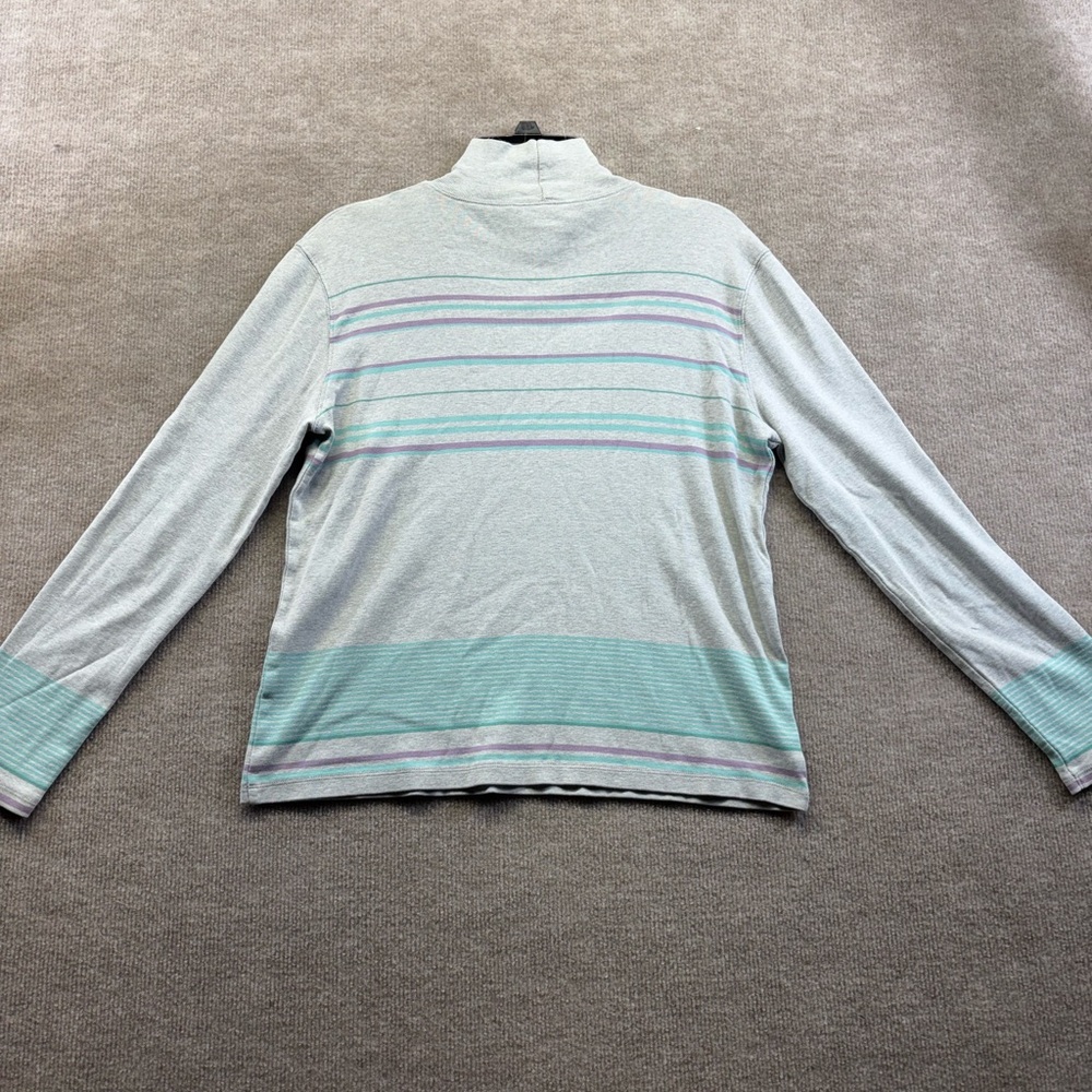 Pendleton Sweater Mock Neck Gray With Purple And … - image 3